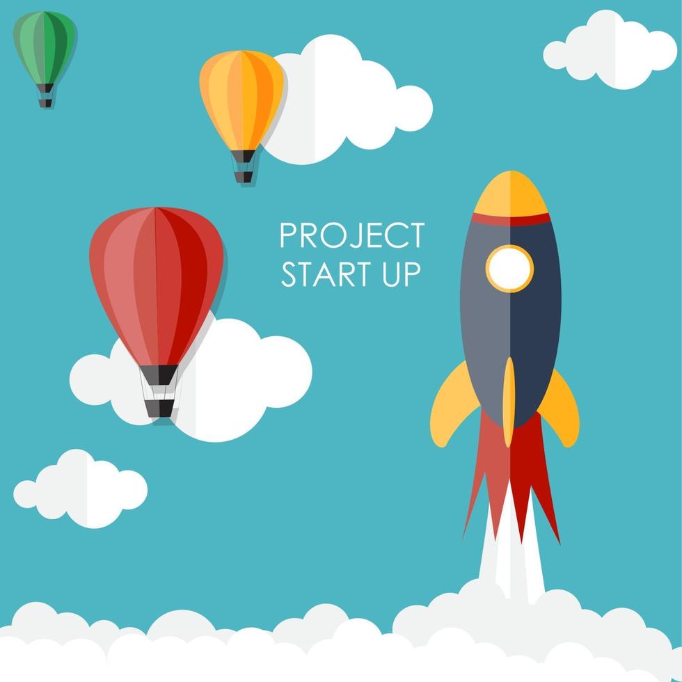 Quick Start Up Flat Concept Vector Illustration EPS10