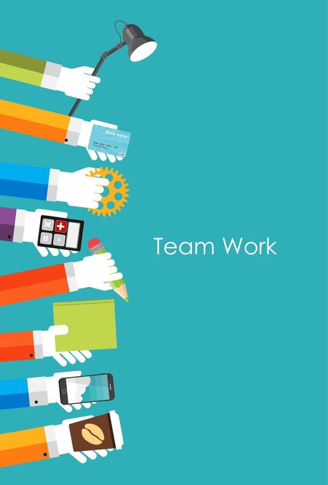 Team Work Flat Concept Vector Illustration