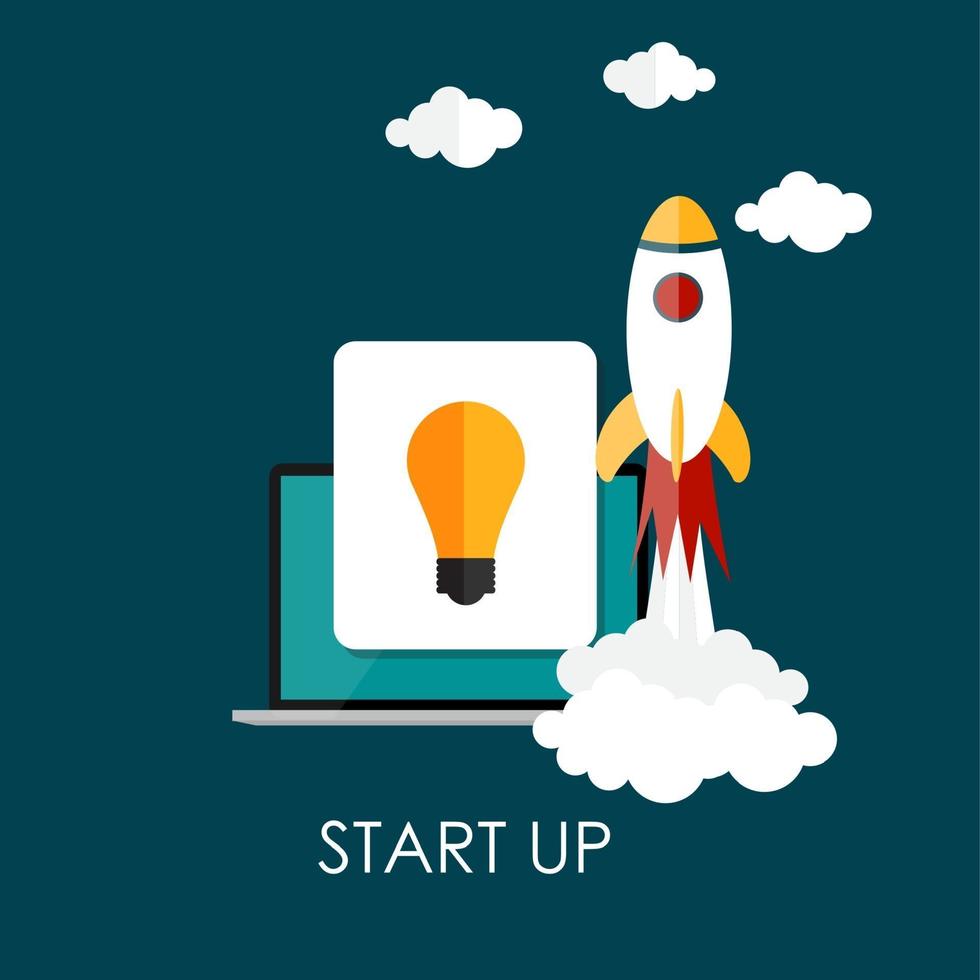 Quick Start Up Flat Concept Vector Illustration EPS10