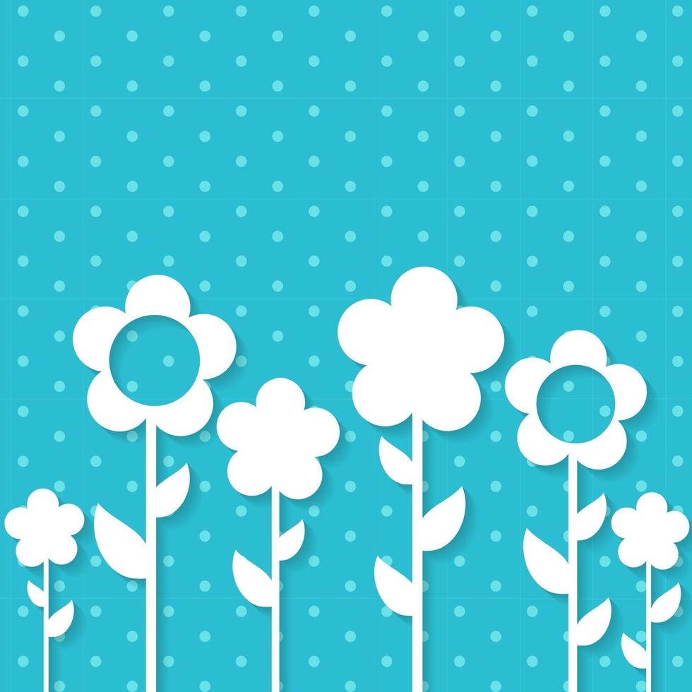Cute Spring Background with Paper Flowers vector