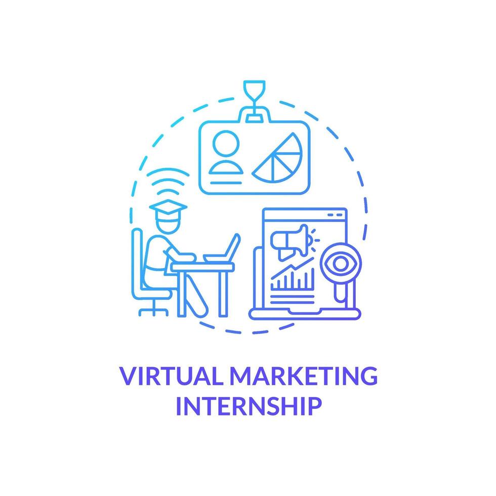 Virtual marketing internship concept icon vector