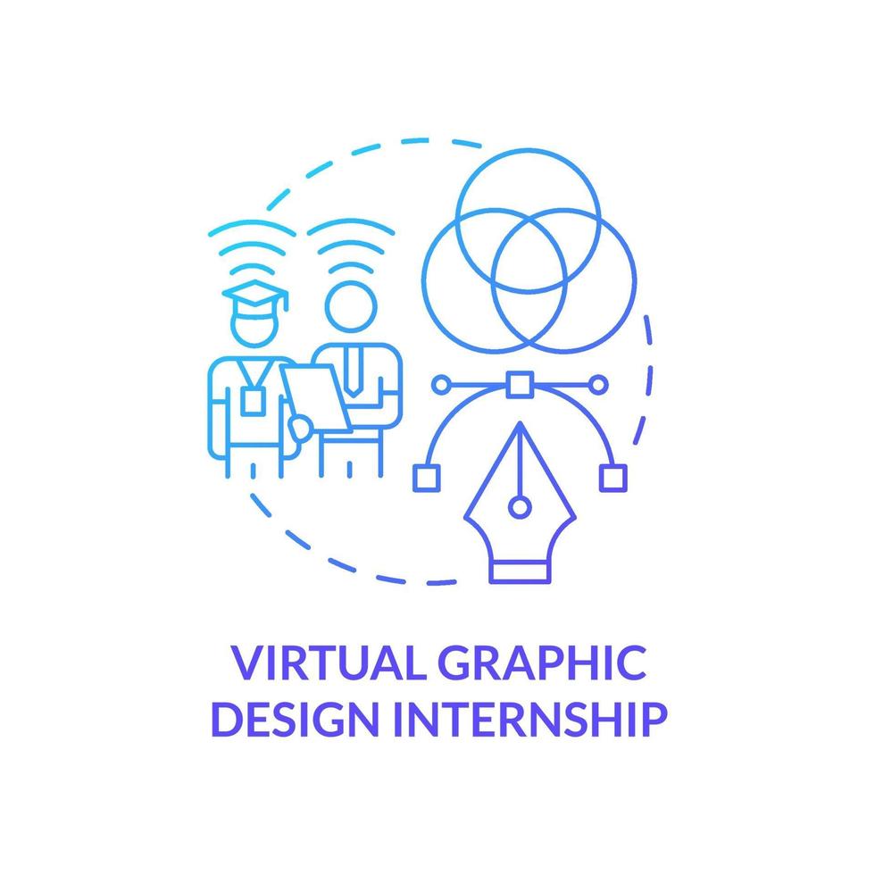 Virtual graphic design internship concept icon vector