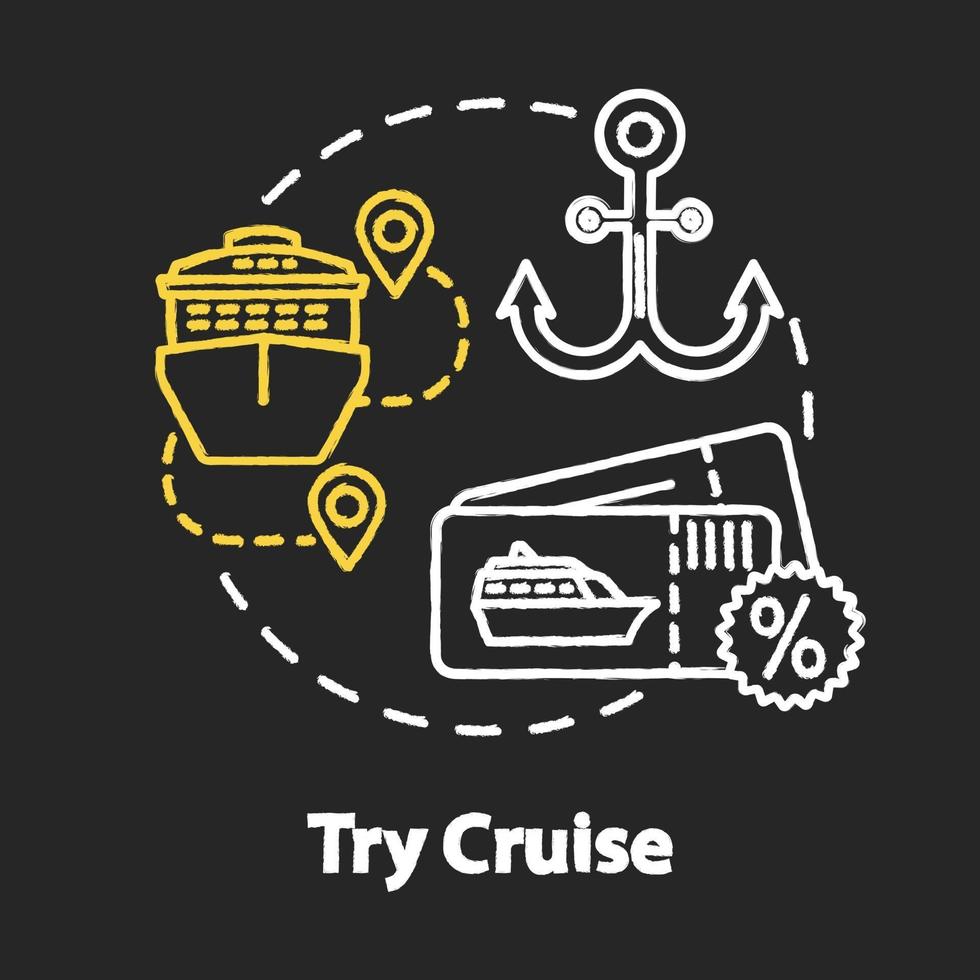 Try cruise chalk RGB color concept icon vector