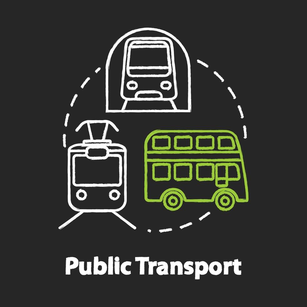 Public transport chalk RGB color concept icon vector