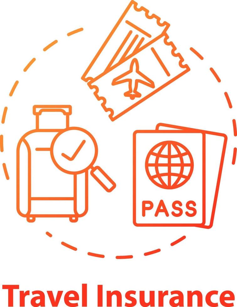 Travel insurance concept icon vector