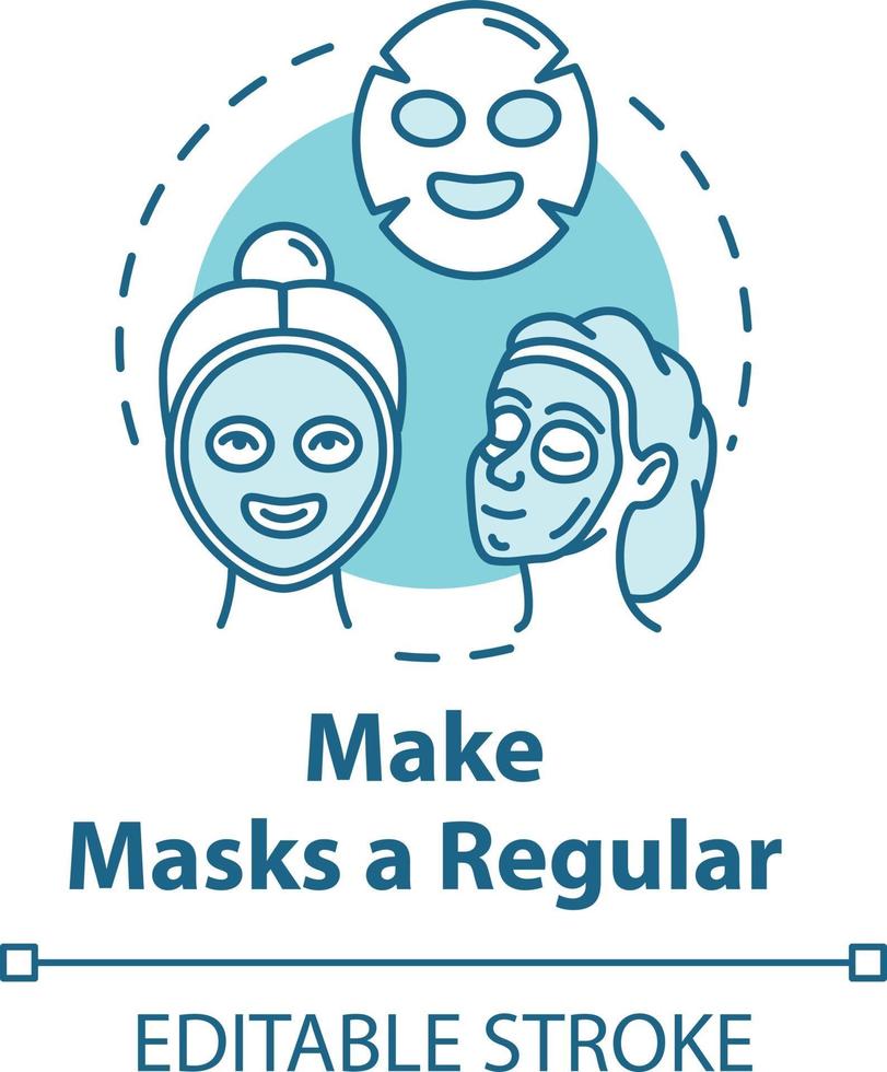 Make masks regular, beauty procedure concept icon vector