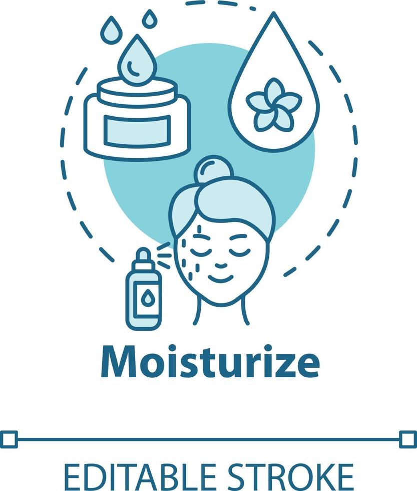 Moisturize skin, skincare concept icon vector