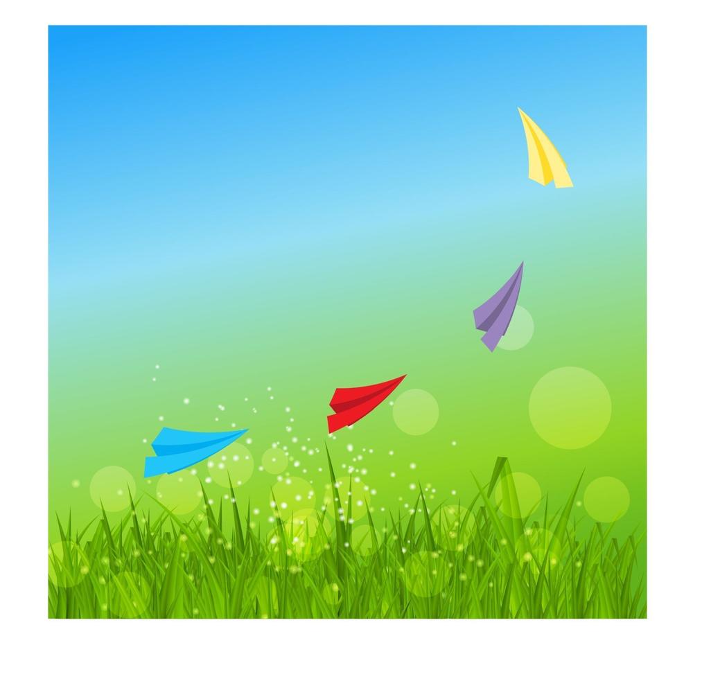 Summer Abstract Background with Grass. Vector Illustration.