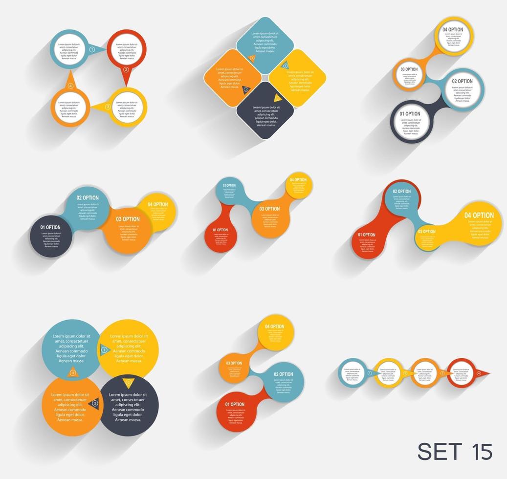 Collection of Infographic Templates for Business Vector Illustration