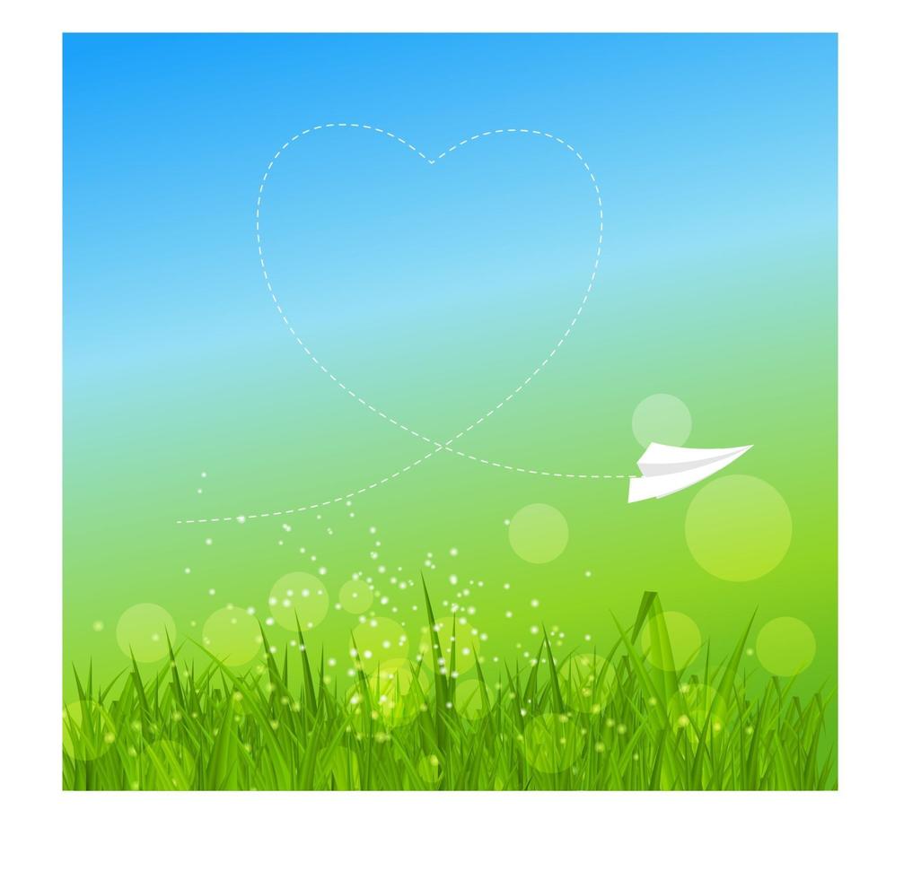 Summer Abstract Background with Grass. Vector Illustration.