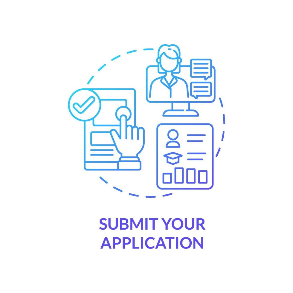 Submit application concept icon vector