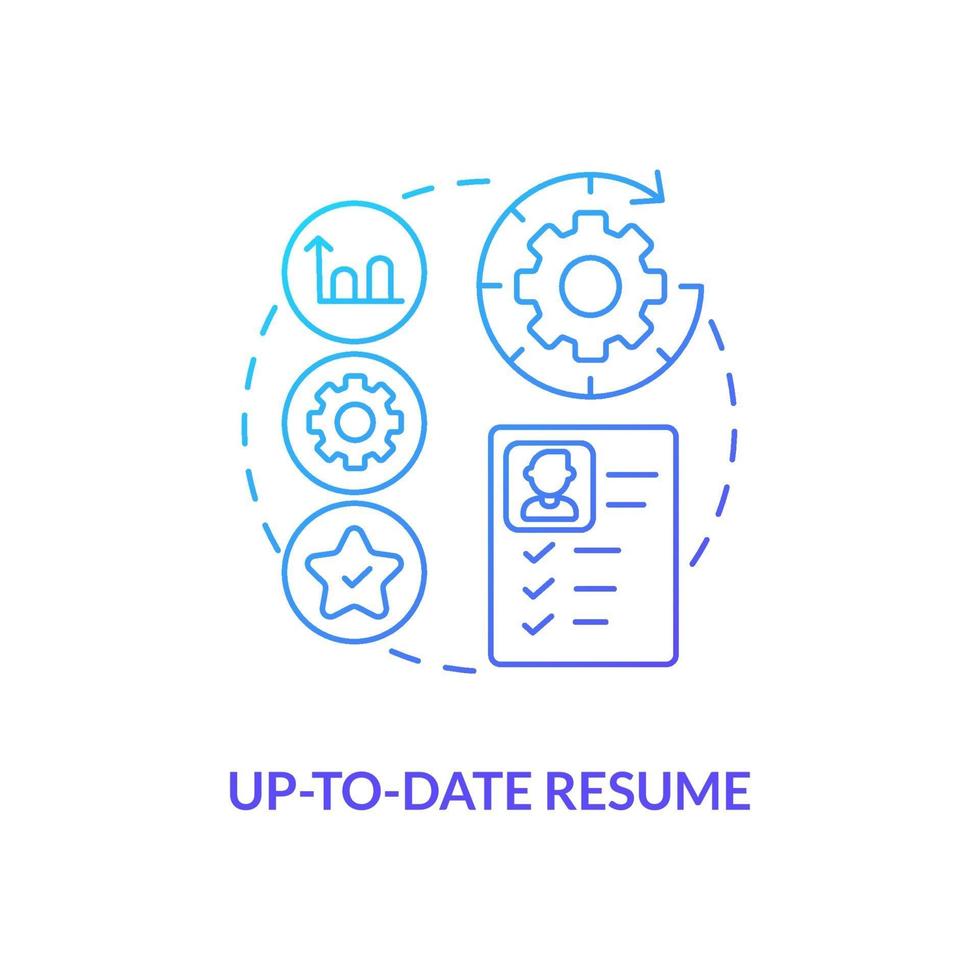 Up-to-date resume concept icon vector