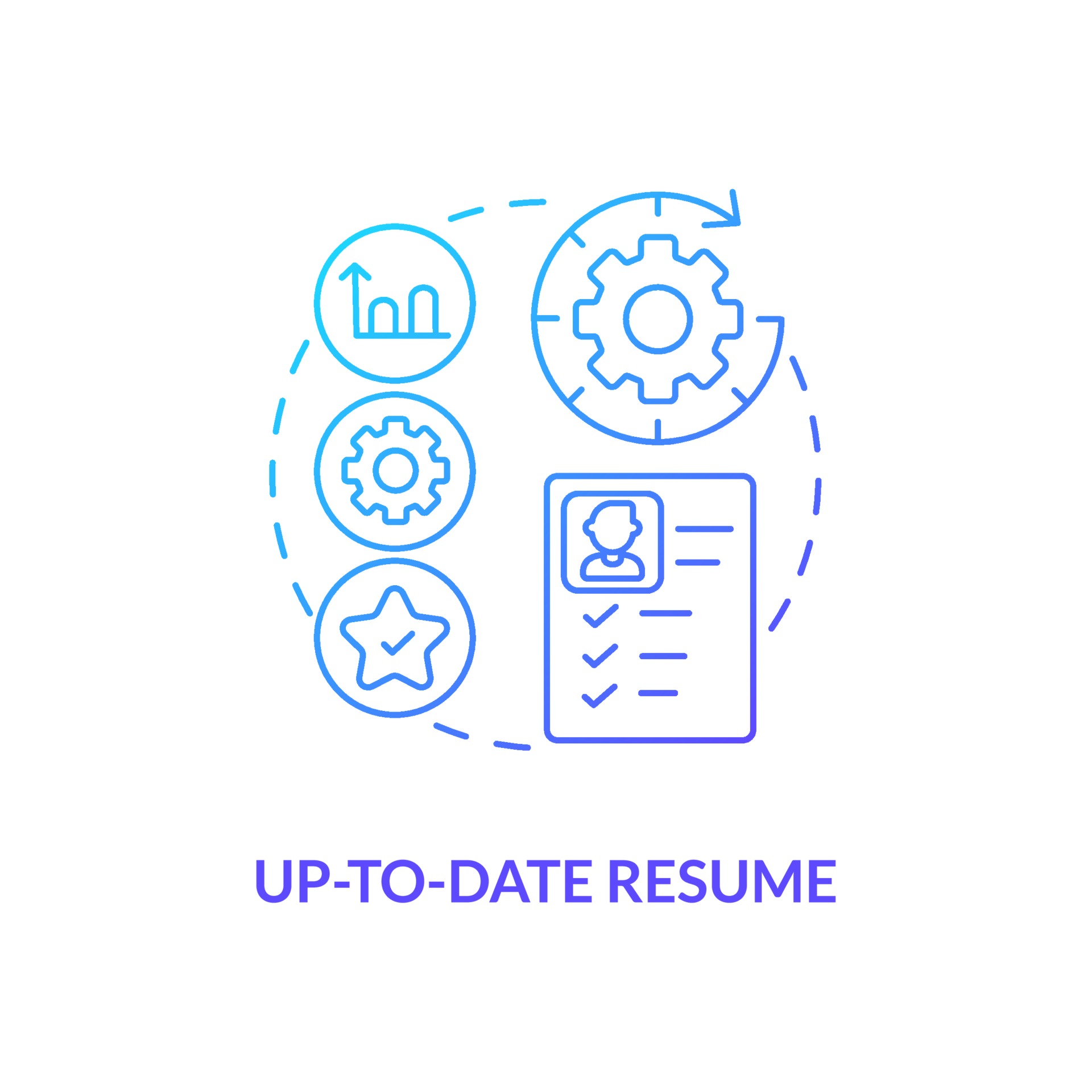 Up To Date Resume Concept Icon Vector Art At Vecteezy
