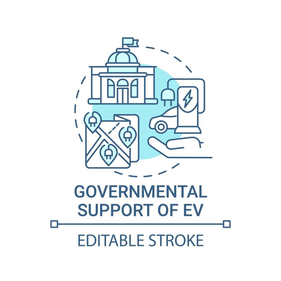 Eco cars governmental support concept icon. vector