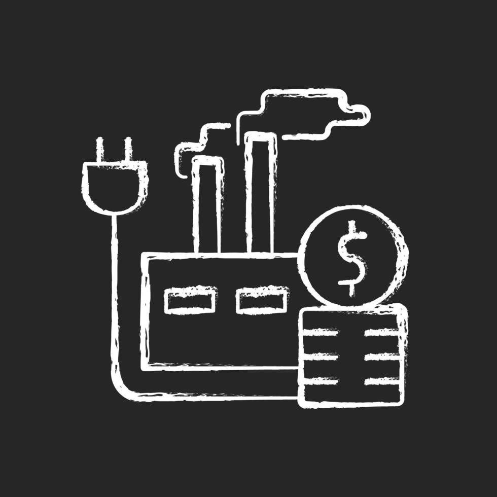 Energy price for industry chalk white icon on dark background vector