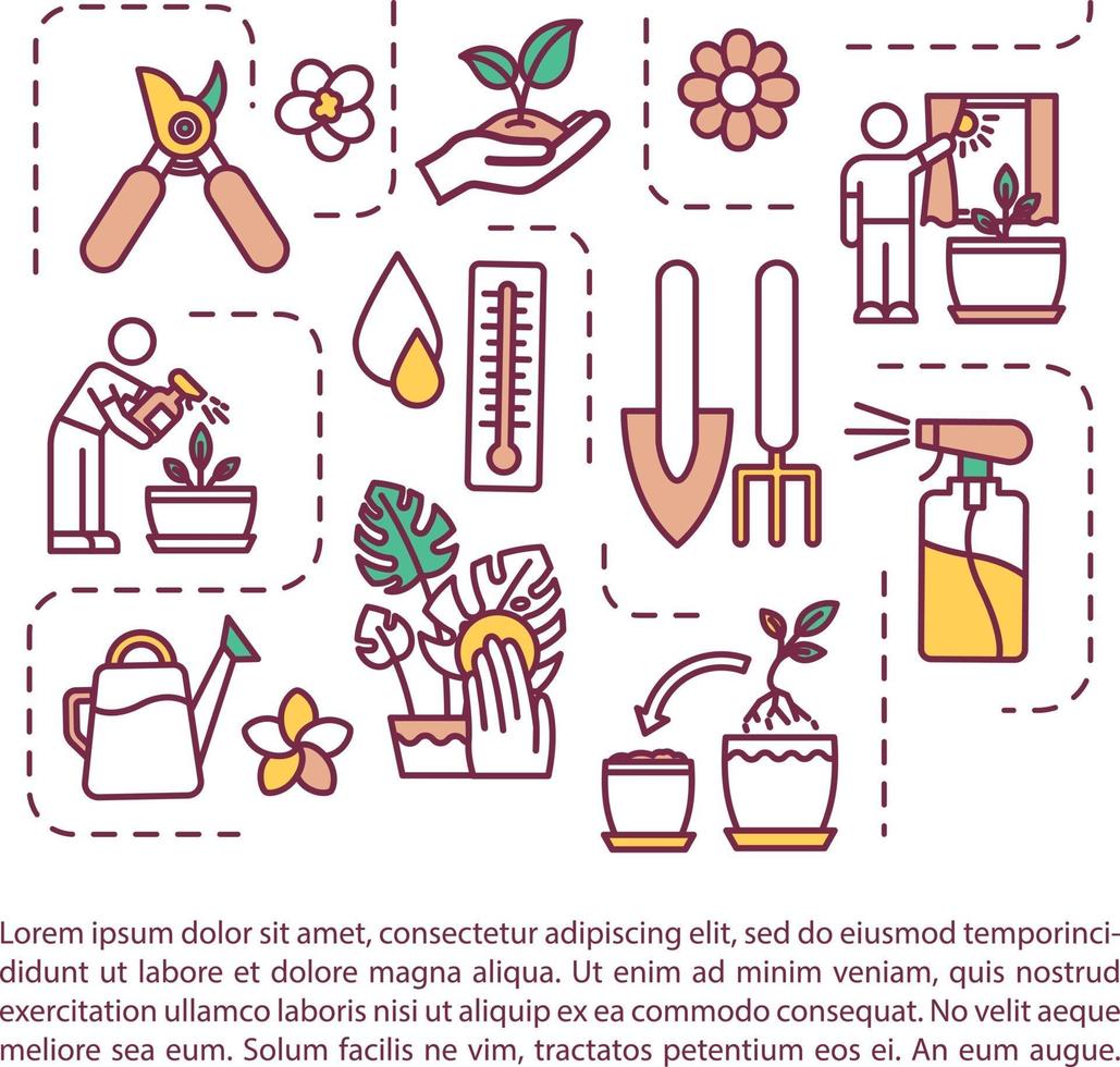 Indoor planting concept icon with text vector