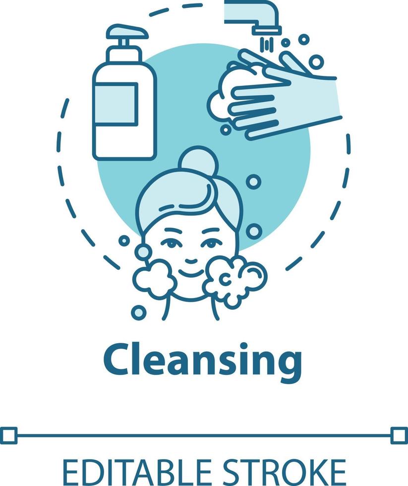 Cleansing, skin purification concept icon vector