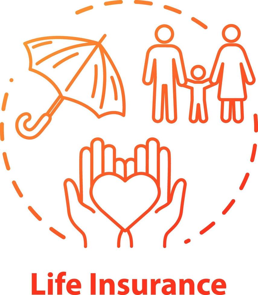 Life insurance concept icon vector