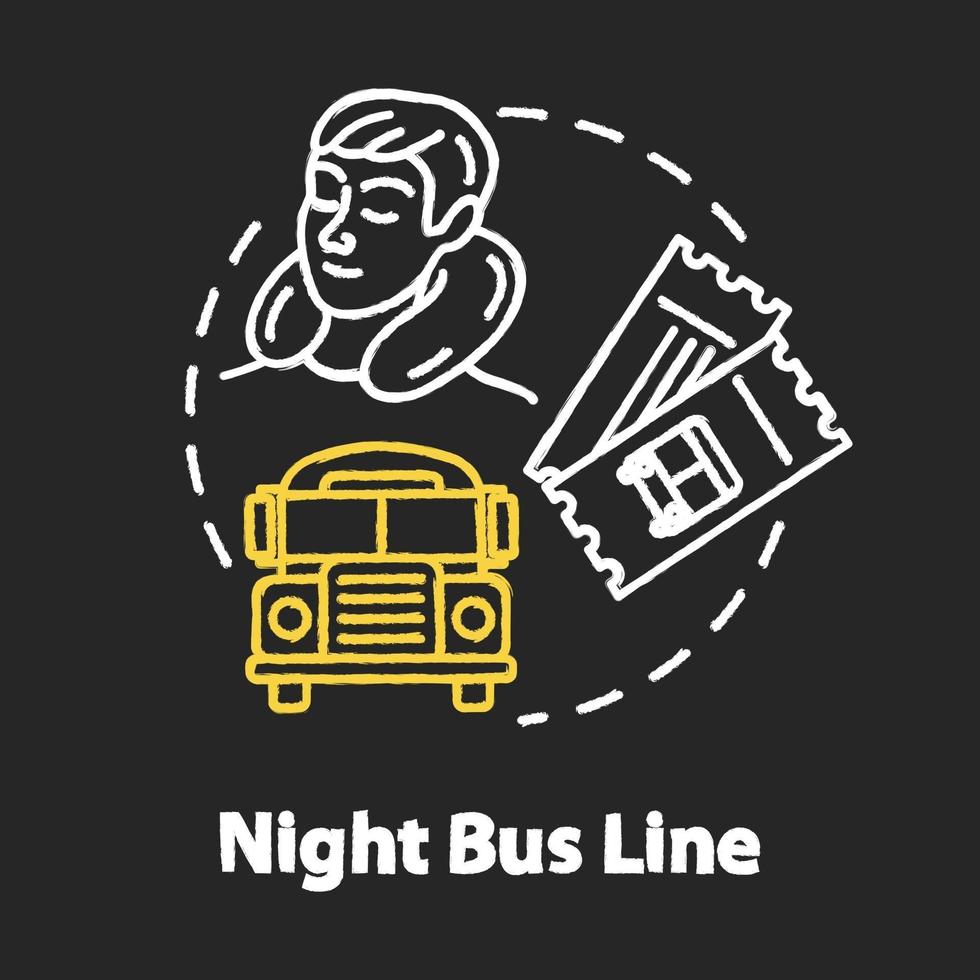 Icono de concepto de color rgb de línea de bus nocturno vector