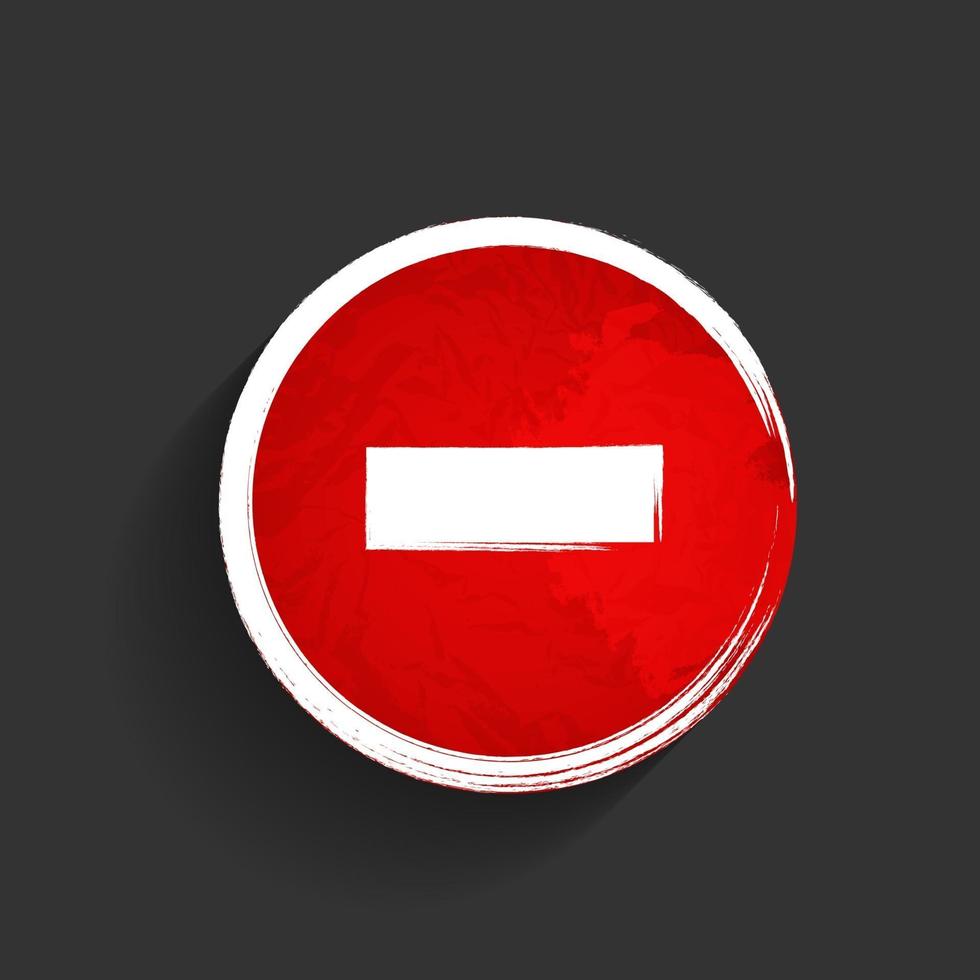 Old red stop road sign vector illustration