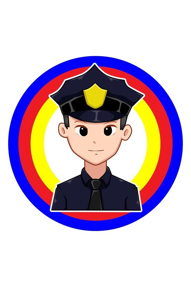 policía en la ilustración de dibujos animados del día del trabajo 3065893  Vector en Vecteezy