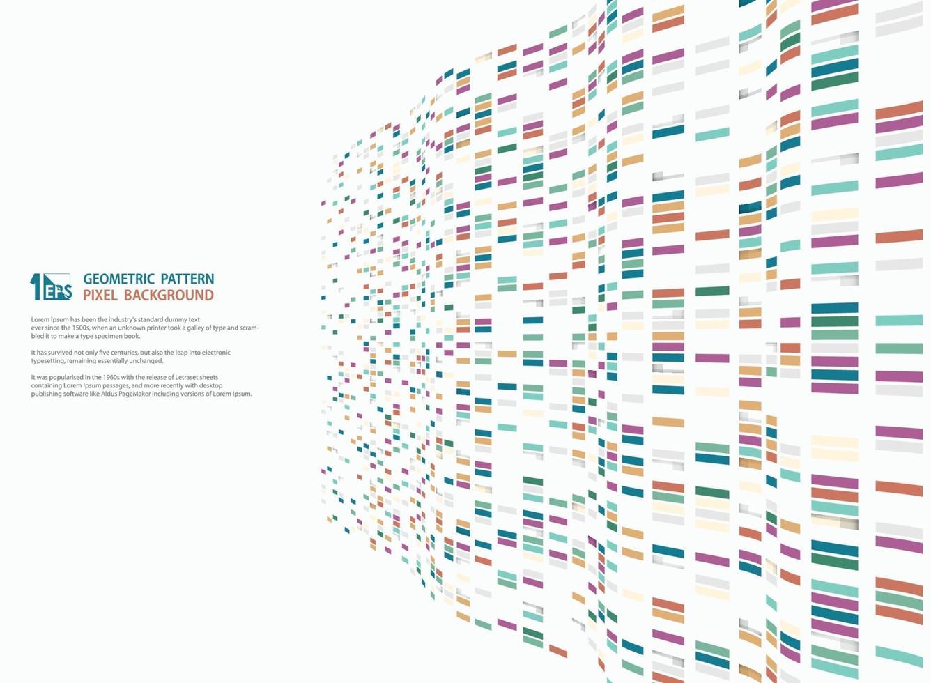 Abstract modern colorful square geometric pattern design technology. vector