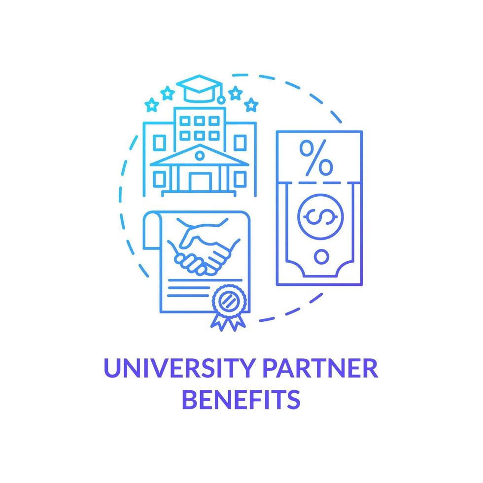 University partner benefits concept icon vector