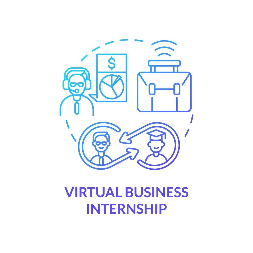 Virtual business internship concept icon vector