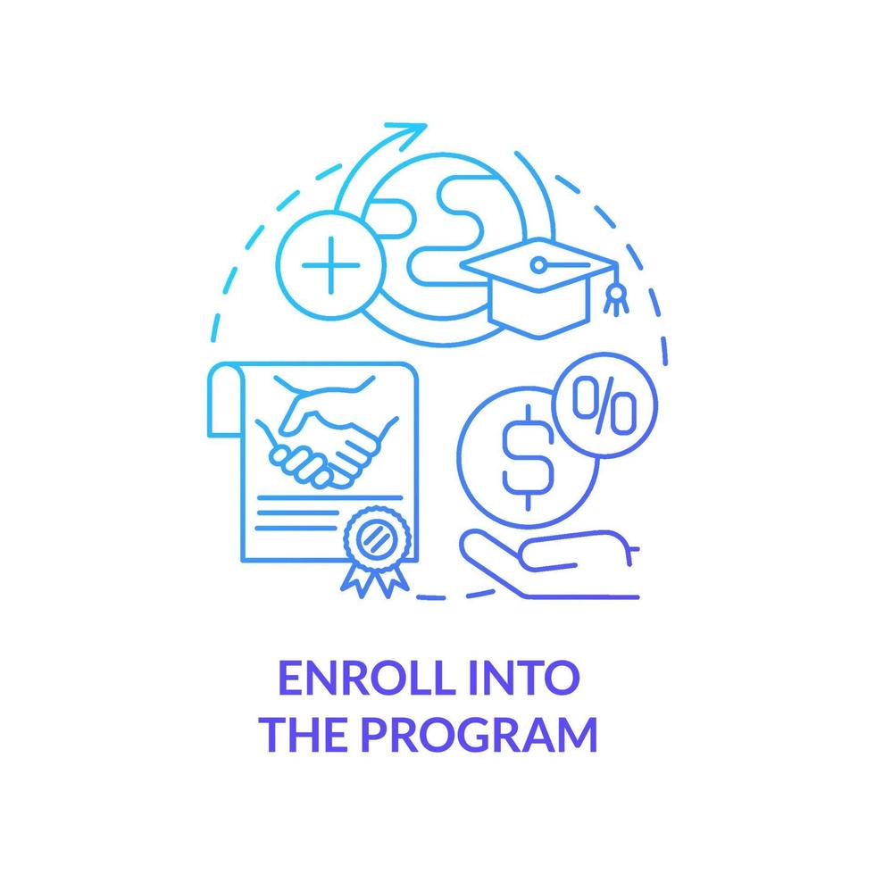 Enroll into internship program concept icon vector