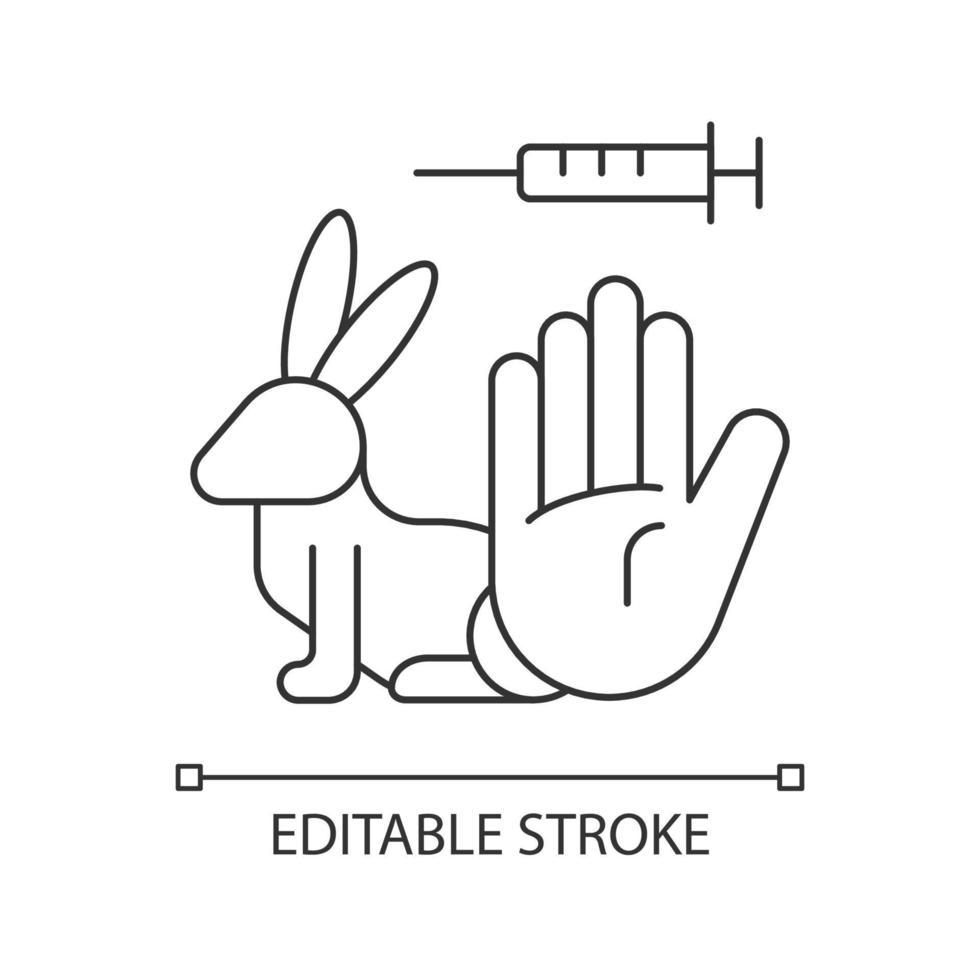 No rabbit testing linear icon vector