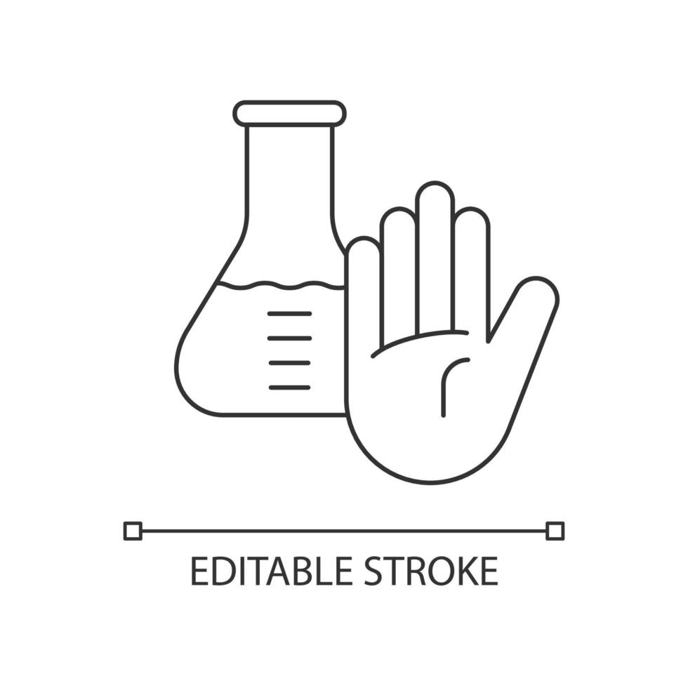 No chemical testing linear icon vector