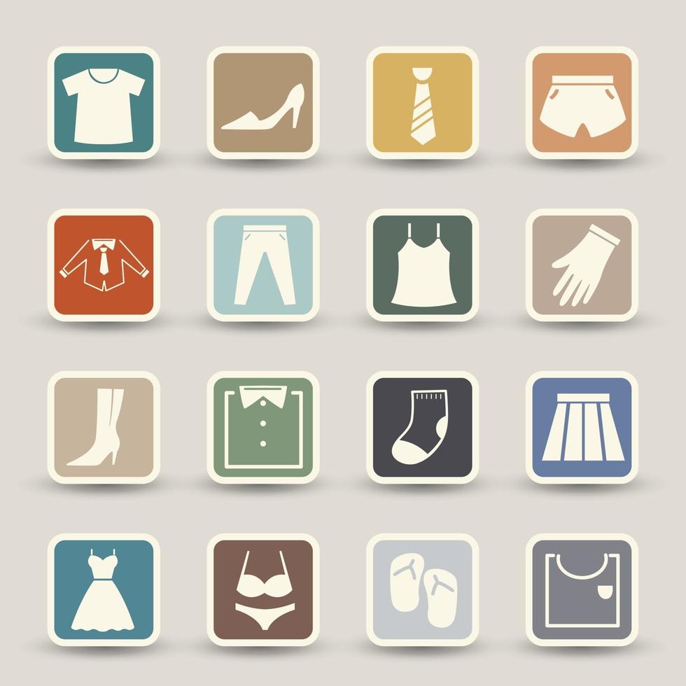 iconos de ropa set ilustración vector