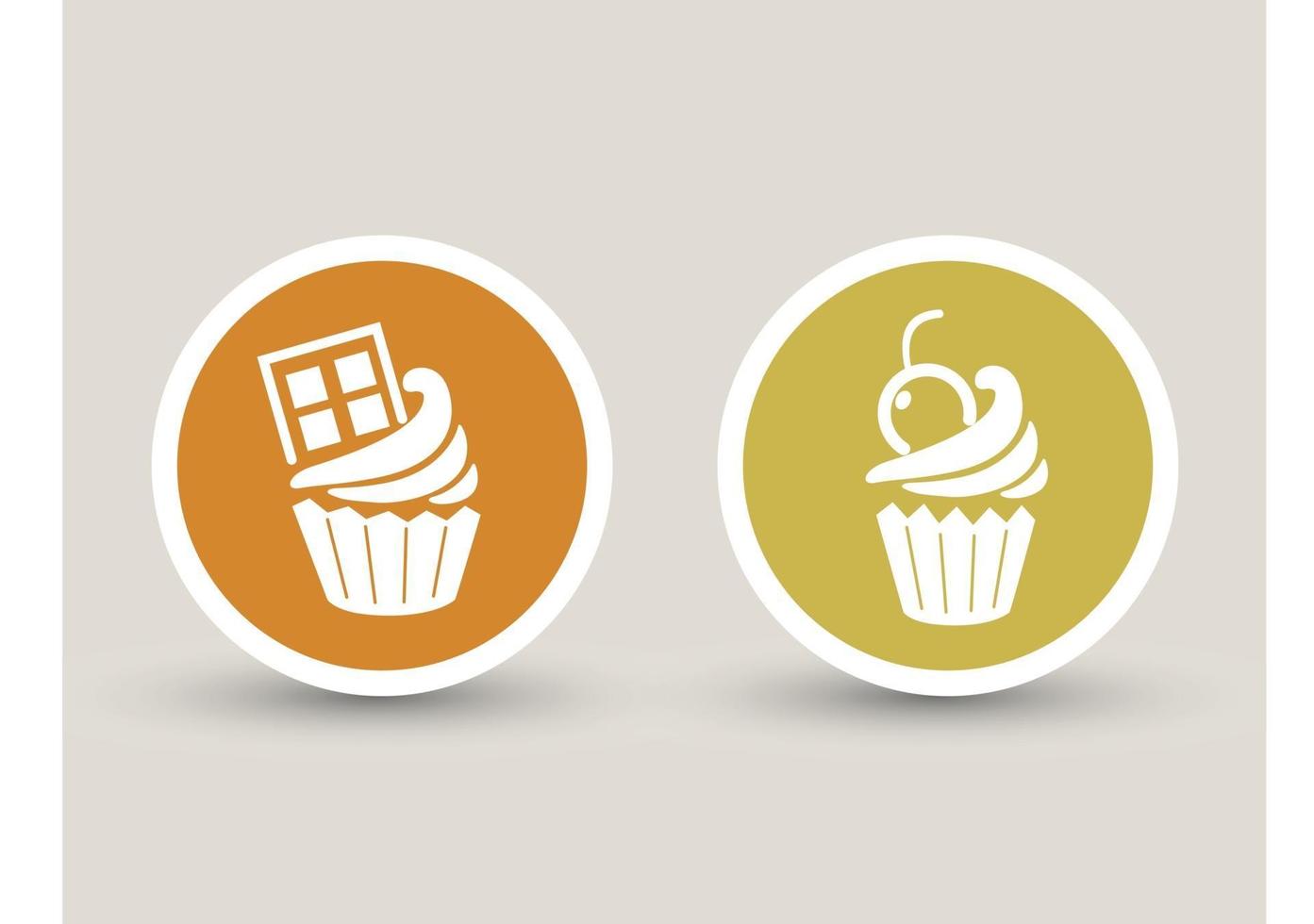 cupcake, iconos, señal, ilustración vector