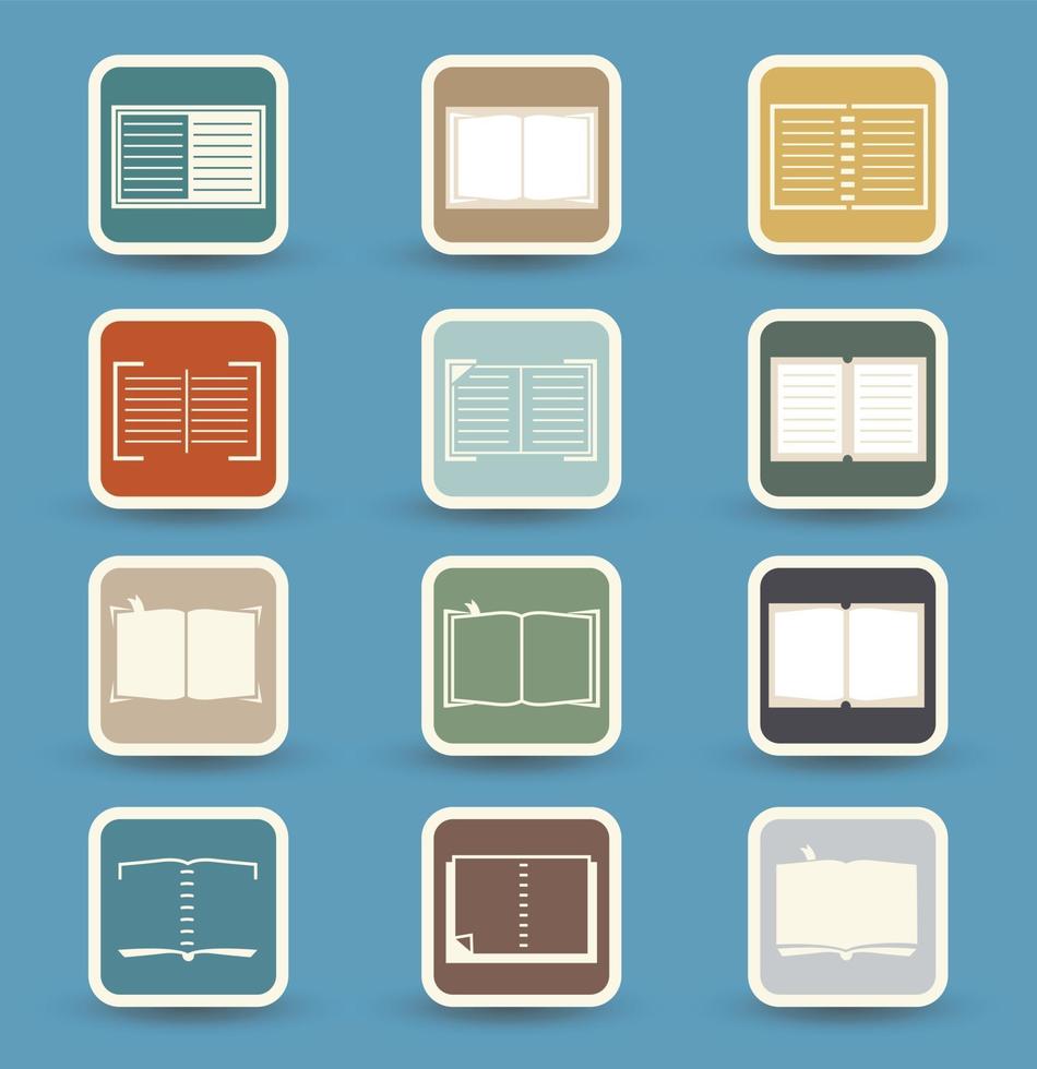 Book icons isolated on background vector