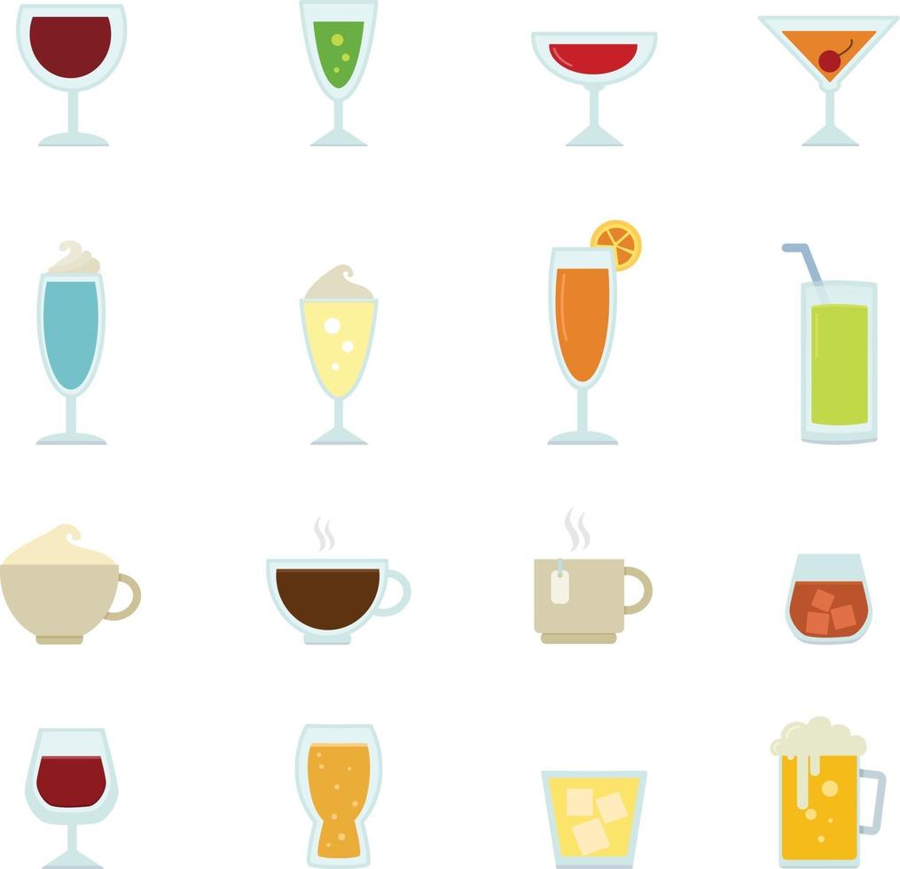 beber iconos conjunto ilustración vector