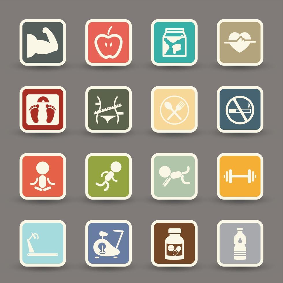 Fitness Icons set illustration vector