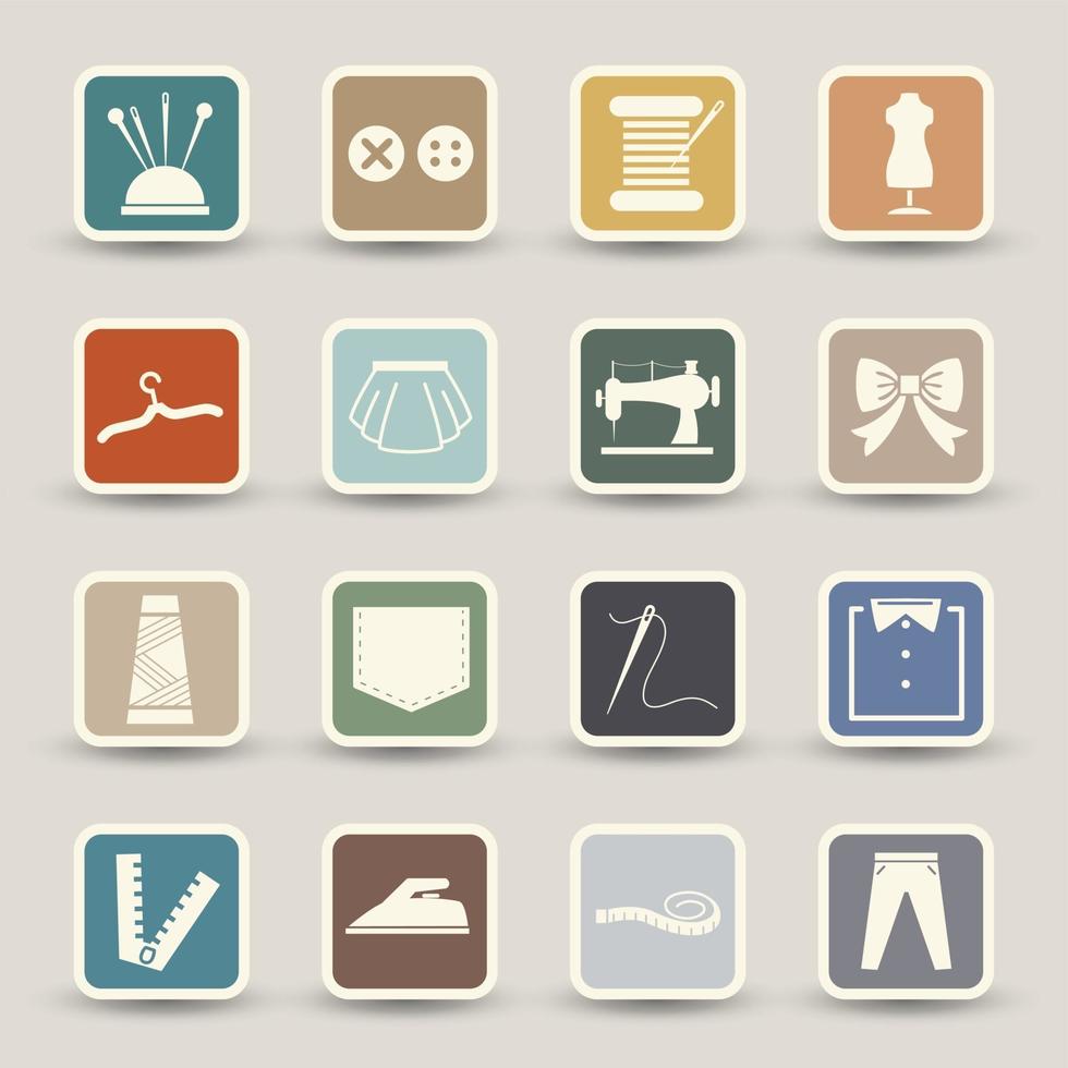 Sewing equipment icons illustration vector