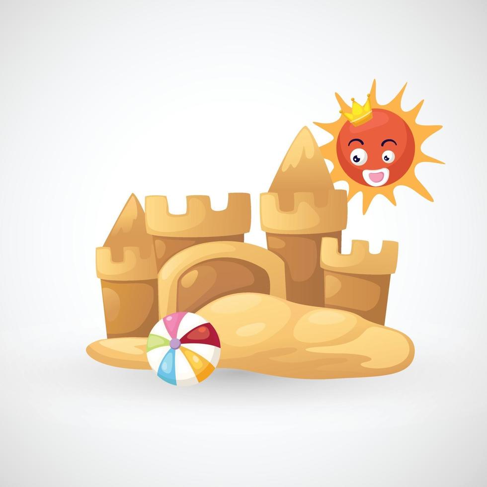 Illustration of isolated sand castle vector