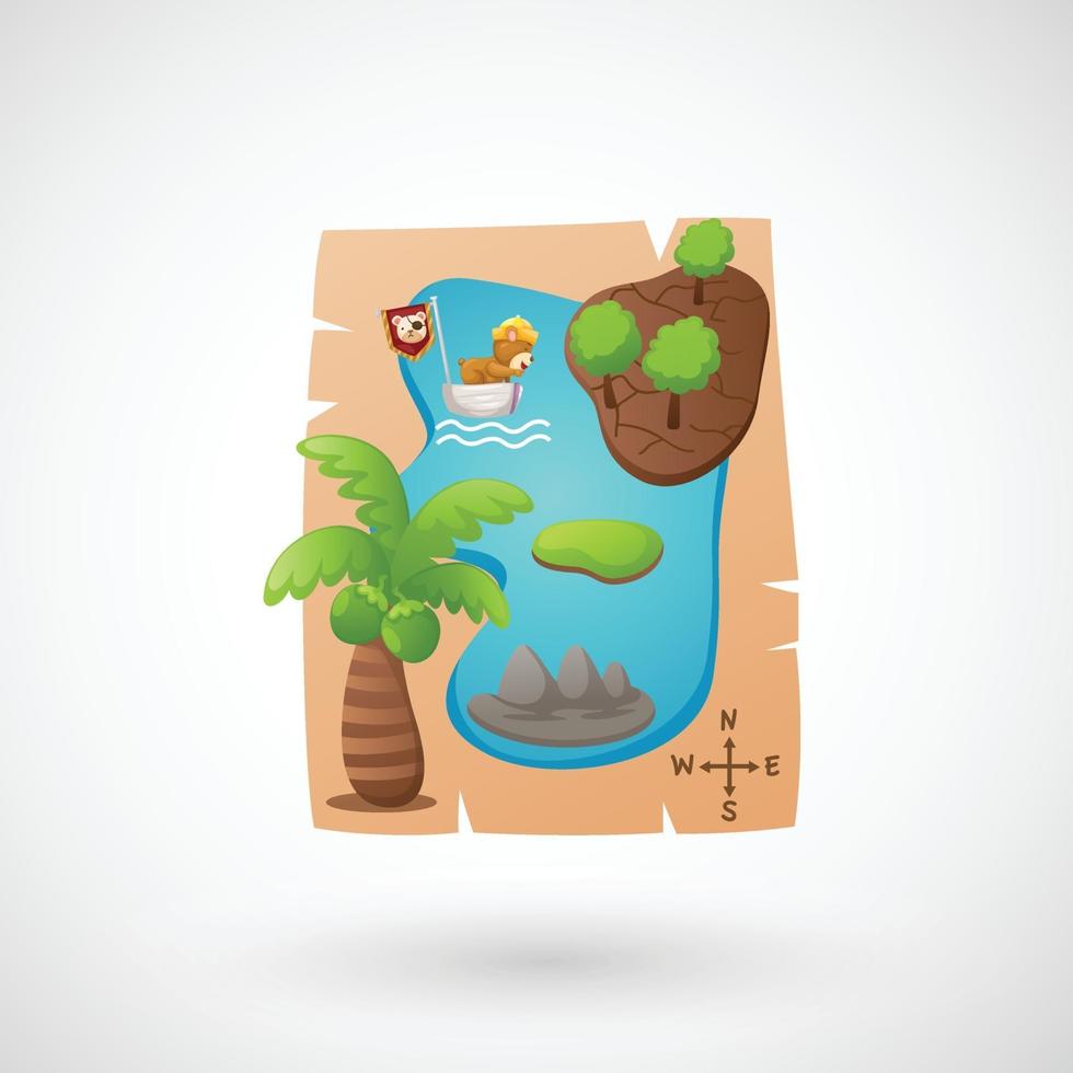 Illustration of isolated treasure map vector