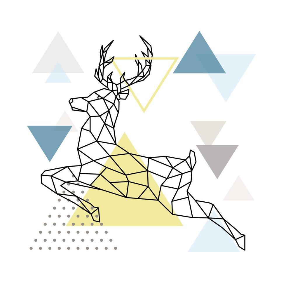 Abstract polygonal deer illustration. vector