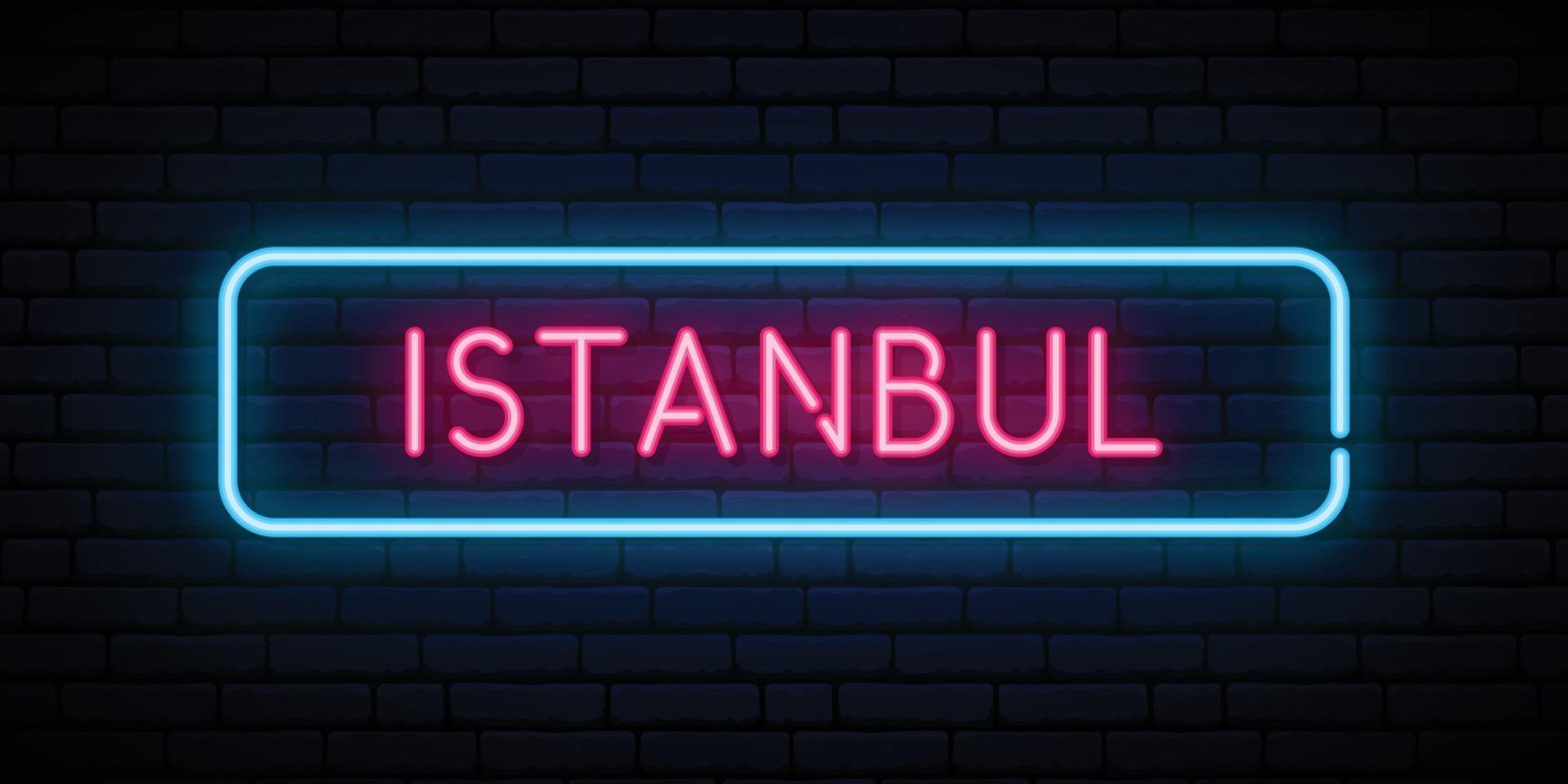 Istanbul neon sign. vector