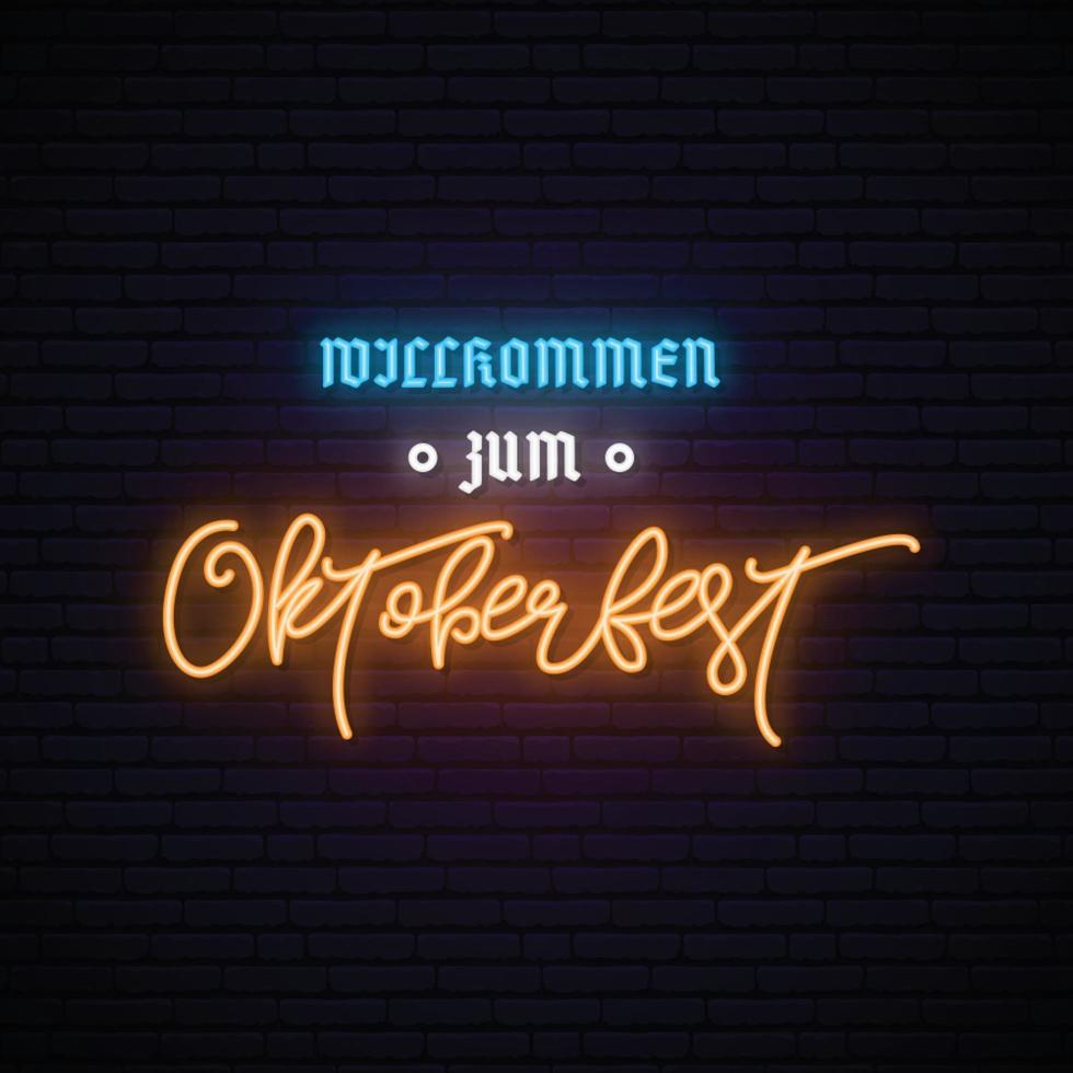 Oktoberfest neon banner. vector