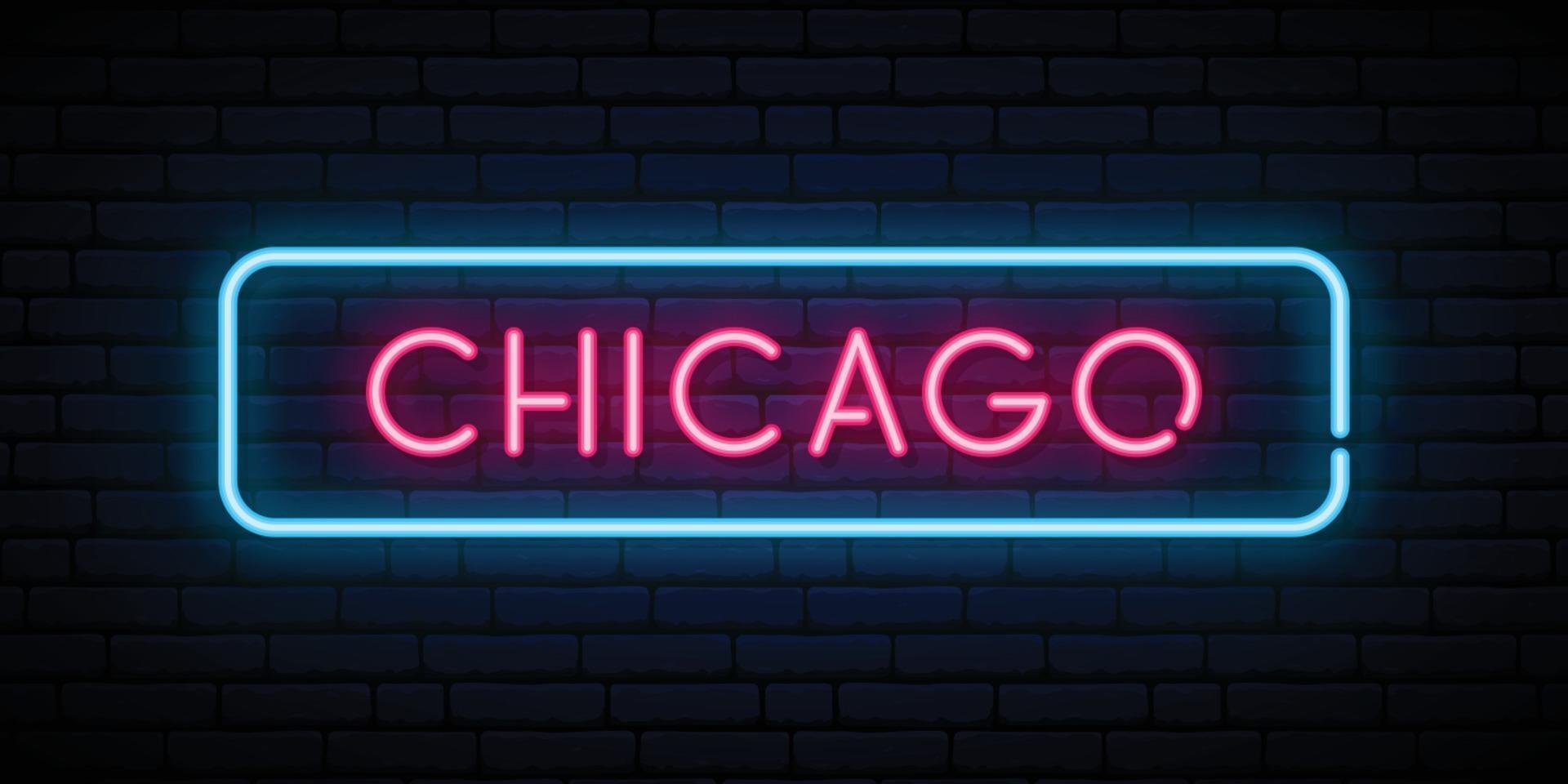 Chicago neon sign. 3066319 Vector Art at Vecteezy
