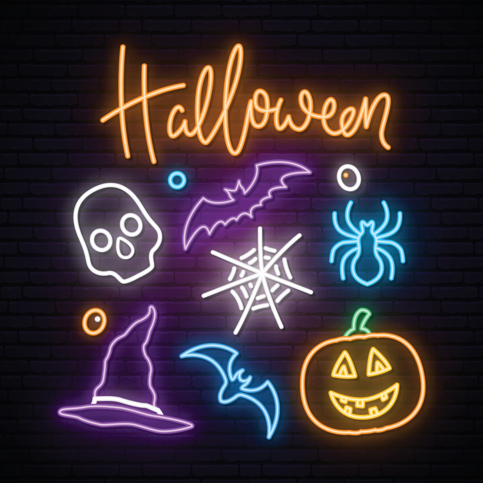 Happy Halloween neon sign board. 3066320 Vector Art at Vecteezy