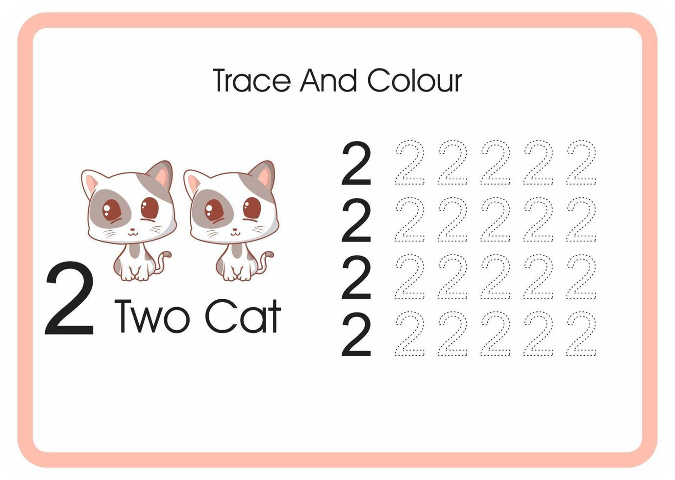 count trace and colour cat vector