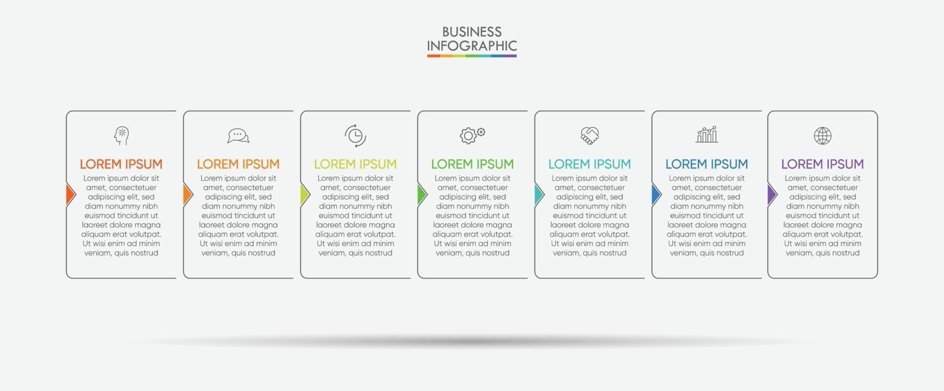 Business data visualization timeline infographic template vector