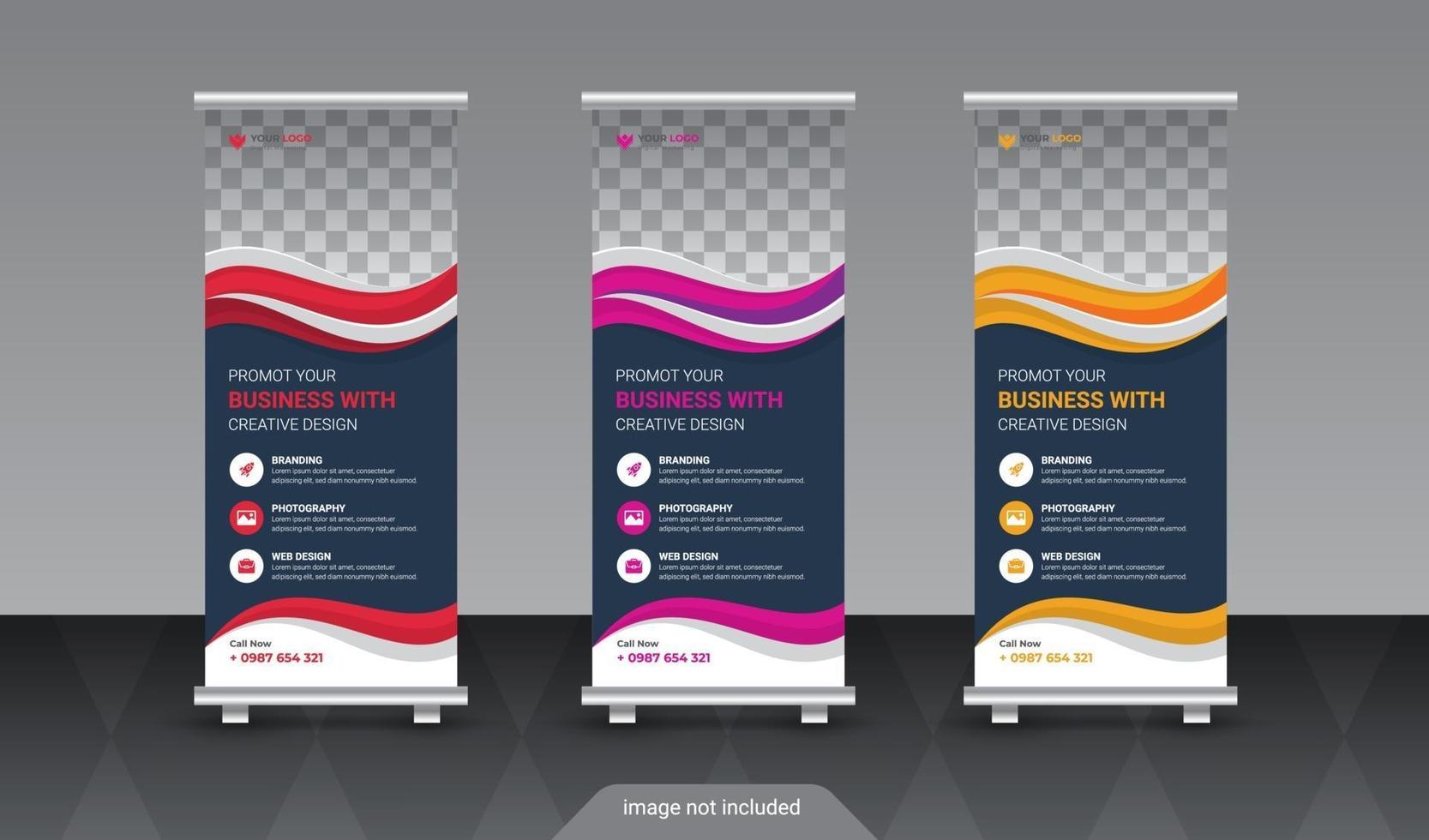 Corporate rollup or x banner design template vector