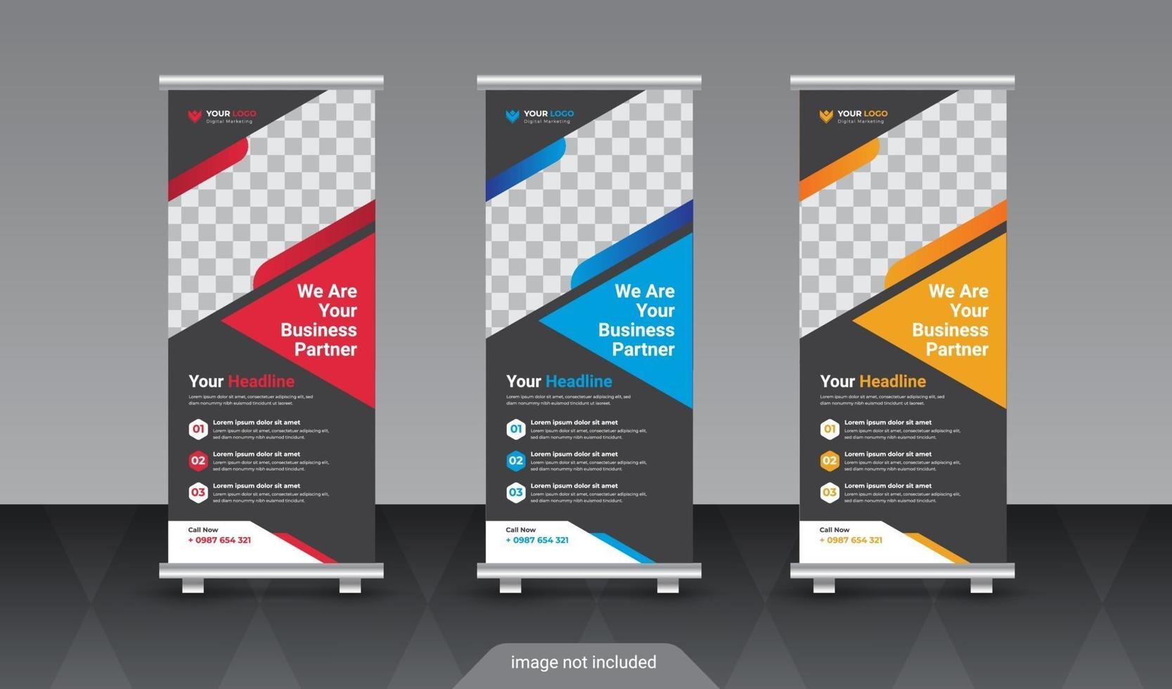 Business rollup banners for marketing vector