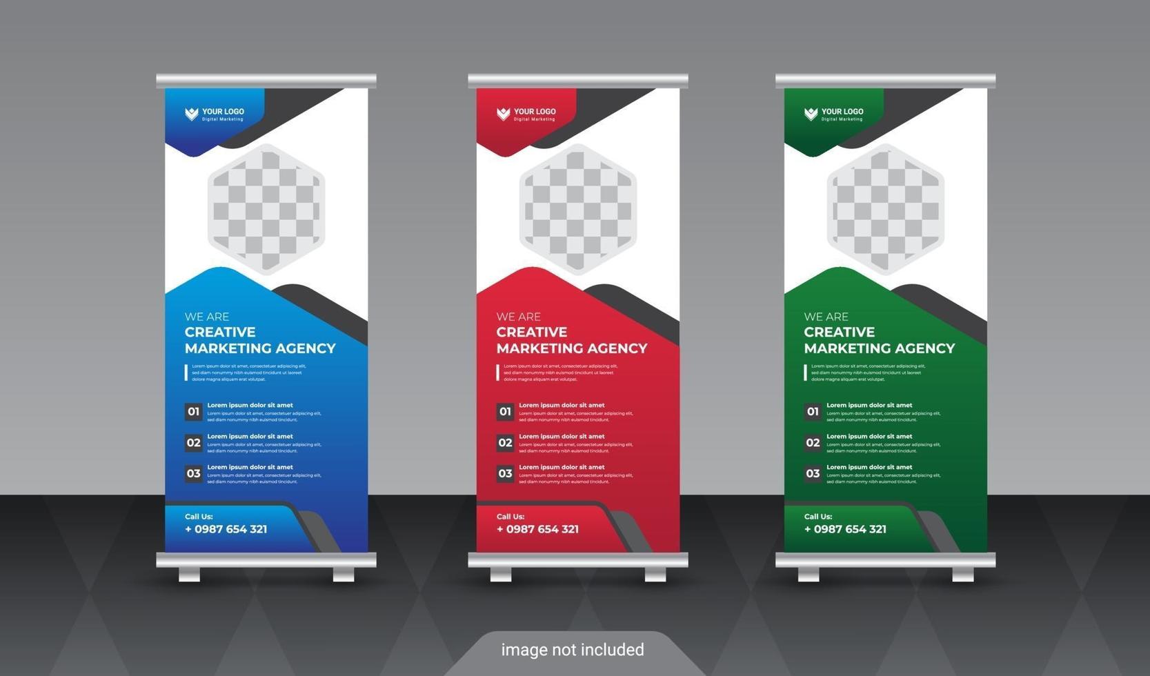 Modern business roll up banner design template vector