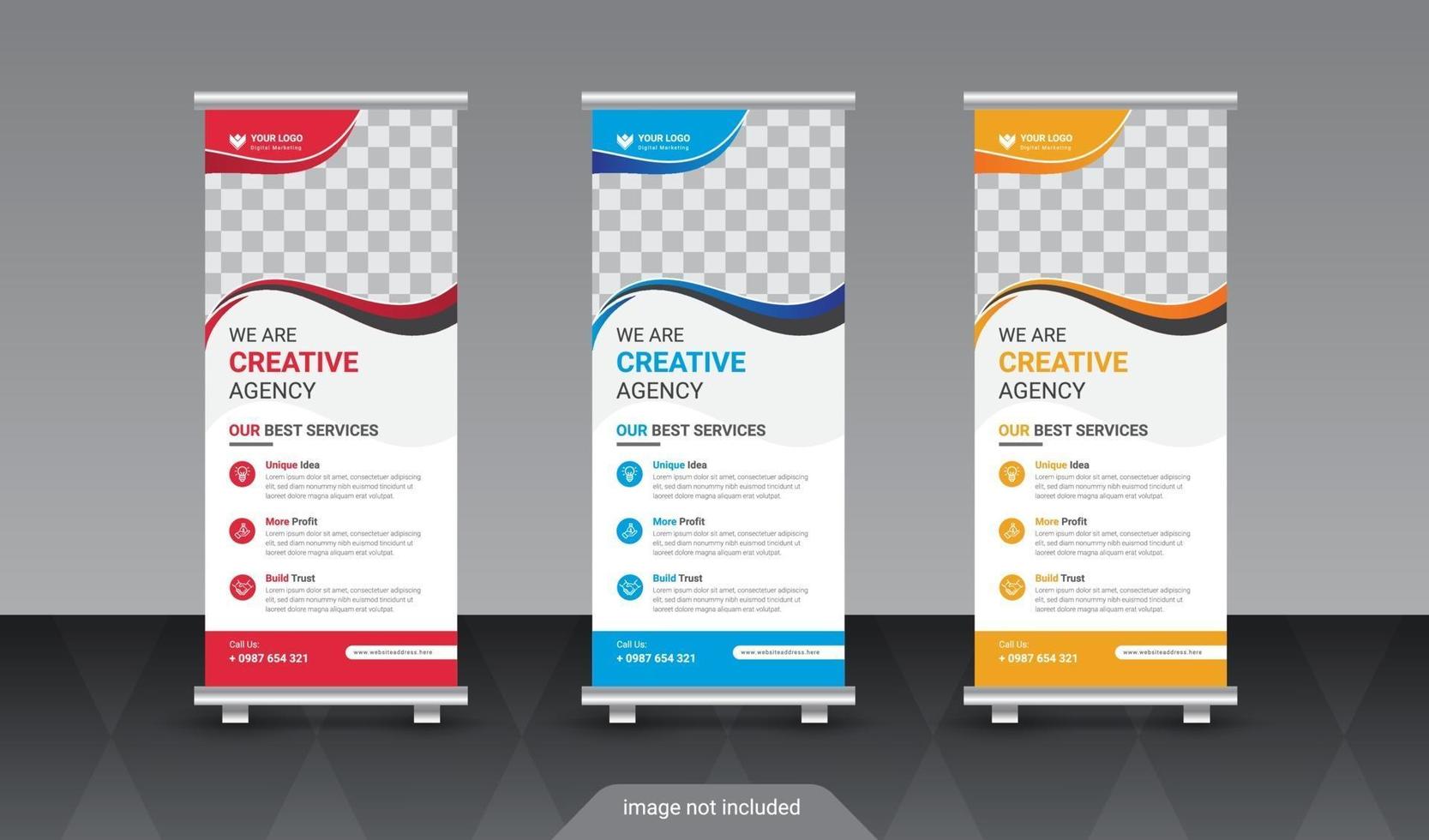 Modern business roll up banner design template vector